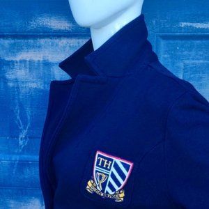 Tommy Hilfiger Navy Blue Gold Crest Logo Knit School Boy Luxury Blazer/Jacket
